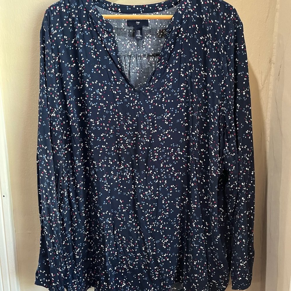 Gap Floral Printed V-Neck Blouse XXL